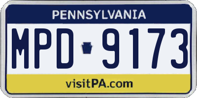 PA license plate MPD9173