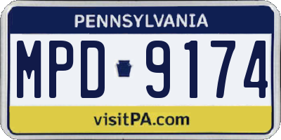 PA license plate MPD9174