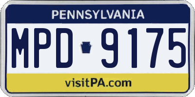 PA license plate MPD9175