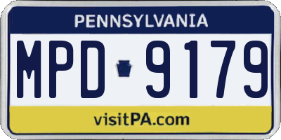 PA license plate MPD9179