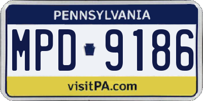 PA license plate MPD9186