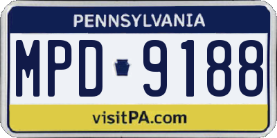 PA license plate MPD9188