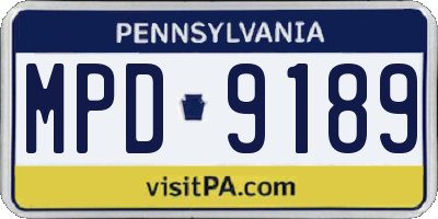 PA license plate MPD9189