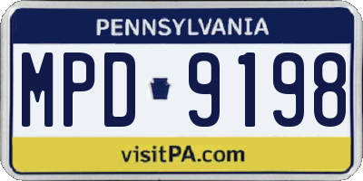 PA license plate MPD9198