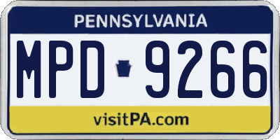 PA license plate MPD9266