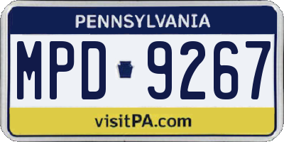 PA license plate MPD9267