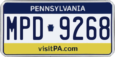 PA license plate MPD9268