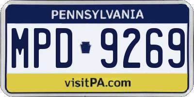 PA license plate MPD9269
