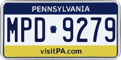 PA license plate MPD9279