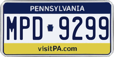 PA license plate MPD9299