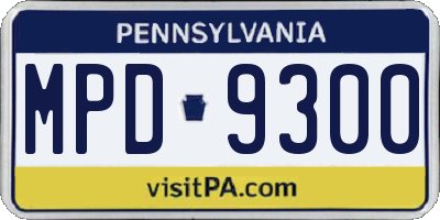 PA license plate MPD9300