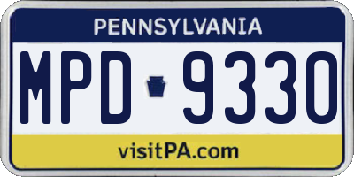 PA license plate MPD9330