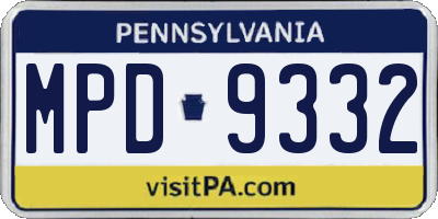 PA license plate MPD9332