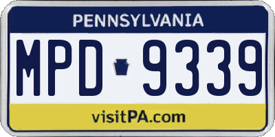 PA license plate MPD9339