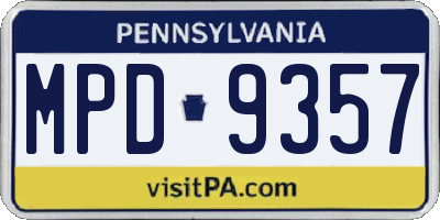 PA license plate MPD9357