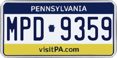 PA license plate MPD9359
