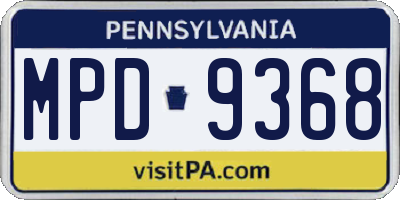 PA license plate MPD9368