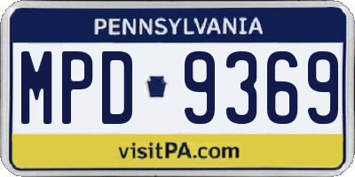 PA license plate MPD9369