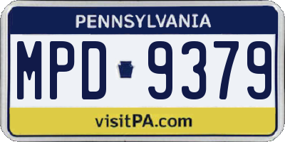 PA license plate MPD9379