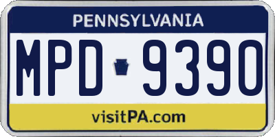 PA license plate MPD9390