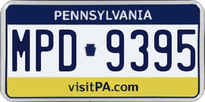 PA license plate MPD9395