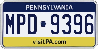PA license plate MPD9396