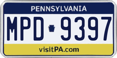 PA license plate MPD9397