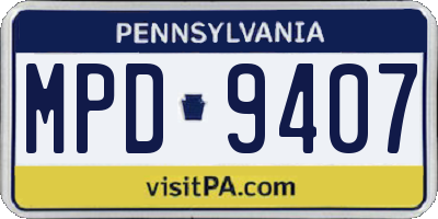 PA license plate MPD9407