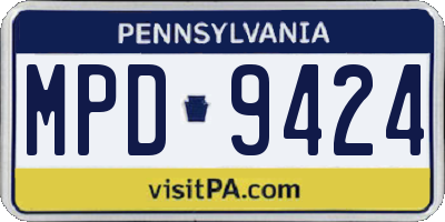 PA license plate MPD9424
