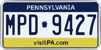 PA license plate MPD9427