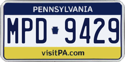 PA license plate MPD9429
