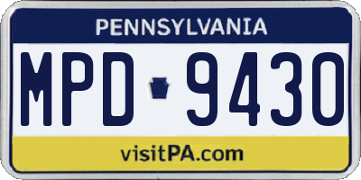 PA license plate MPD9430
