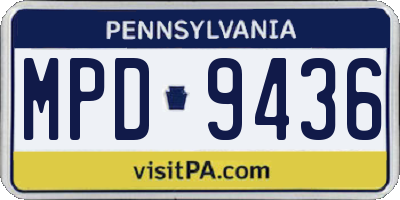 PA license plate MPD9436