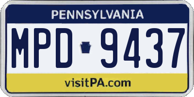 PA license plate MPD9437