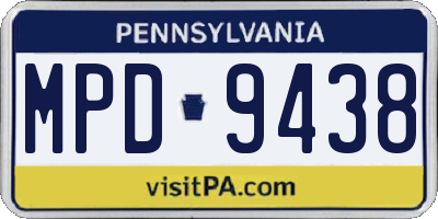 PA license plate MPD9438
