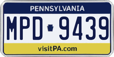 PA license plate MPD9439