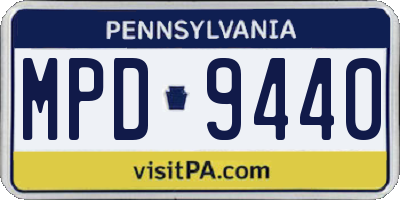 PA license plate MPD9440