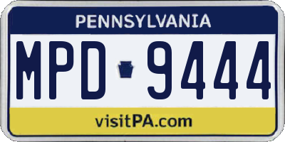 PA license plate MPD9444