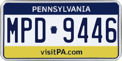 PA license plate MPD9446