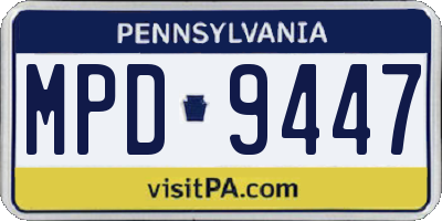 PA license plate MPD9447
