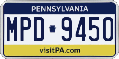 PA license plate MPD9450