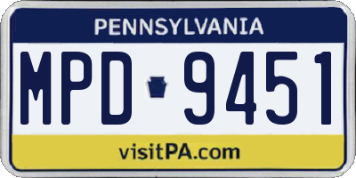 PA license plate MPD9451
