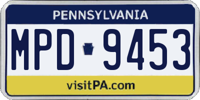 PA license plate MPD9453