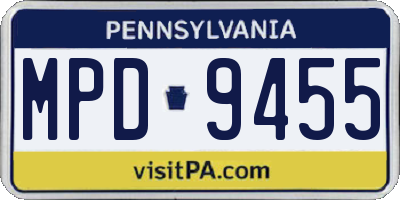 PA license plate MPD9455