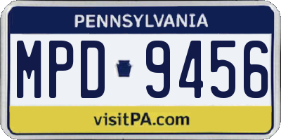PA license plate MPD9456