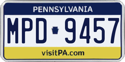 PA license plate MPD9457