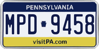 PA license plate MPD9458