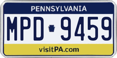 PA license plate MPD9459