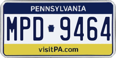 PA license plate MPD9464