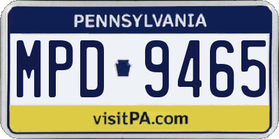 PA license plate MPD9465